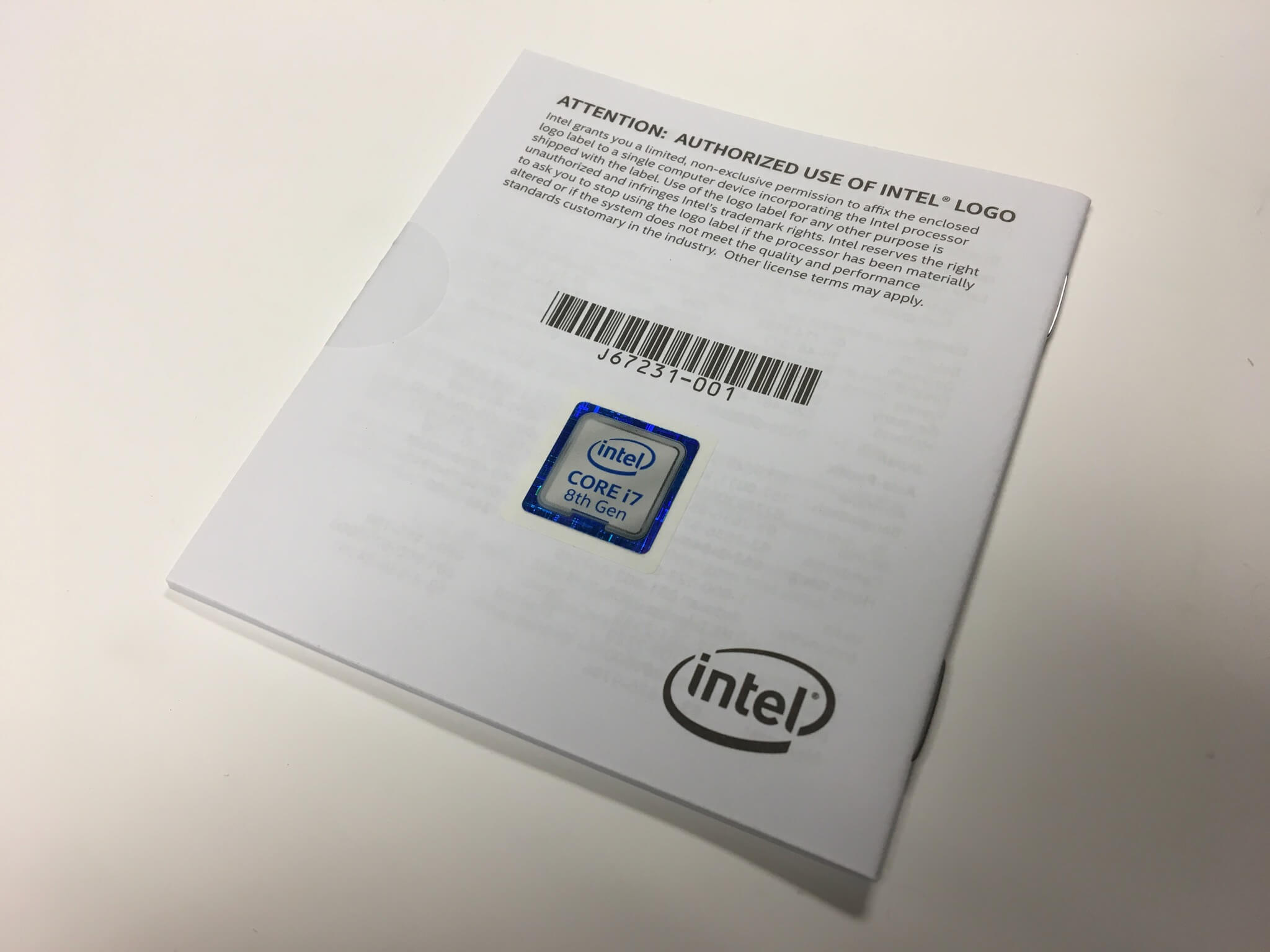 Image #Intel I7 8700k Cpu 8th Gen Sticker