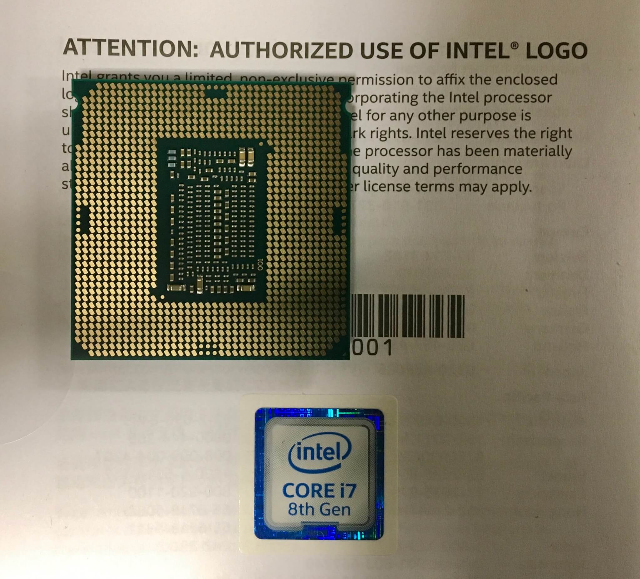Image #Intel I7 8700k Underneath
